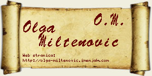 Olga Miltenović vizit kartica